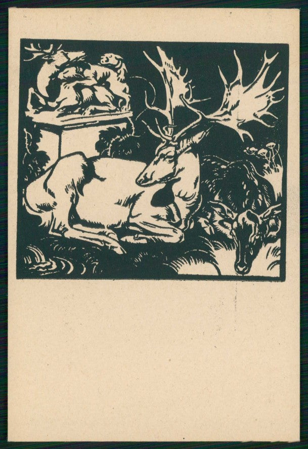 Artist Signed Bresslern Roth Deer Animali FG cartolina TC6720 – fronte