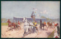 Artist Signed Paul Thomas Horse racing ippica CORNER CREASED cartolina TC6728 – fronte