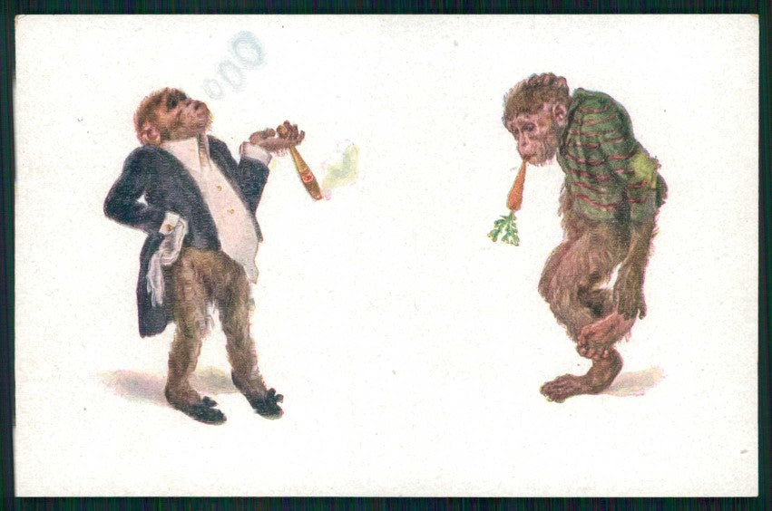 Humanized Monkey Scimmia cartolina TC6749 – fronte