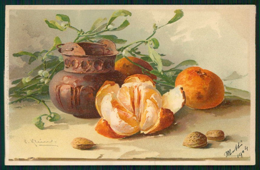 Artist Signed Catherine Klein Fruit Meissner Buch serie 1288 cartolina TC6858 – fronte