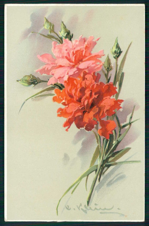 Artist Signed Catherine Klein Flowers cartolina TC6876 – fronte