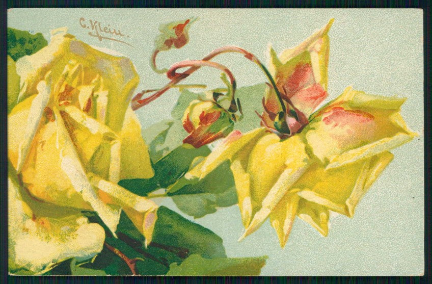 Artist Signed Catherine Klein Rose Flowers serie 2016 cartolina TC6881 – fronte