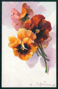 Artist Signed C. Klein Violet Flowers serie 124-3710 cartolina TC6939 – fronte