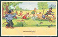 Animals Dog Dressed Park serie 53800-11 cartolina postcard TW1033 – fronte