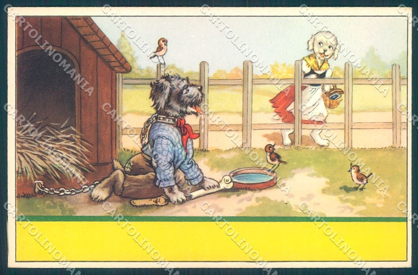 Animals Dog Dressed serie 53764-4 cartolina postcard TW1039 – fronte