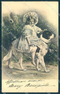 Animals Dog Saint Bernard Child Girl serie 292 cartolina postcard TW1052 – fronte
