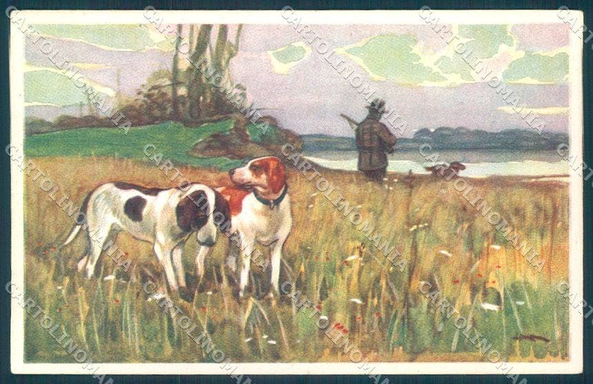 Animals Metlicovitz Pointer Dog Hunting Degami cartolina postcard TW1056 – fronte