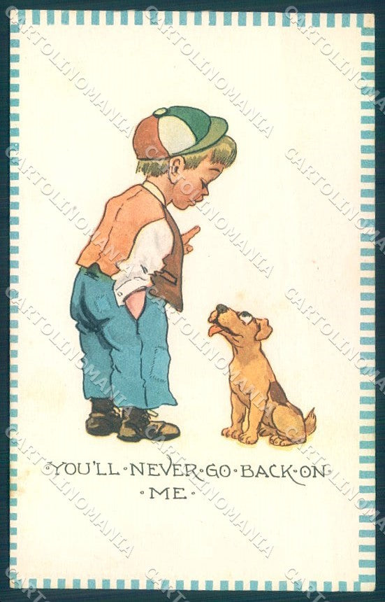 Animals Dog Puppy Child Boy Wildt Kray 104 cartolina postcard TW1077 – fronte