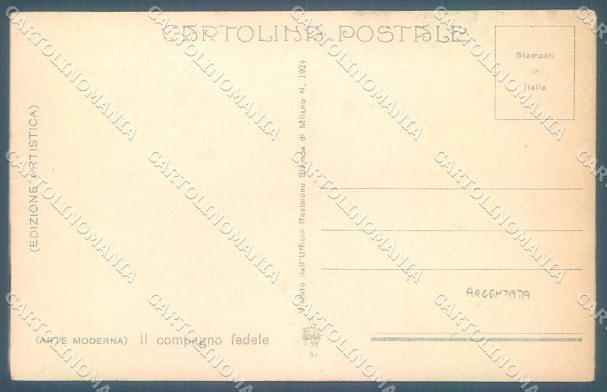 Animals Dog Girl Glitter serie 51 cartolina postcard TW1081 – retro