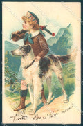 Animals Dog Hunting Scottish Boy cartolina postcard TW1089 – fronte