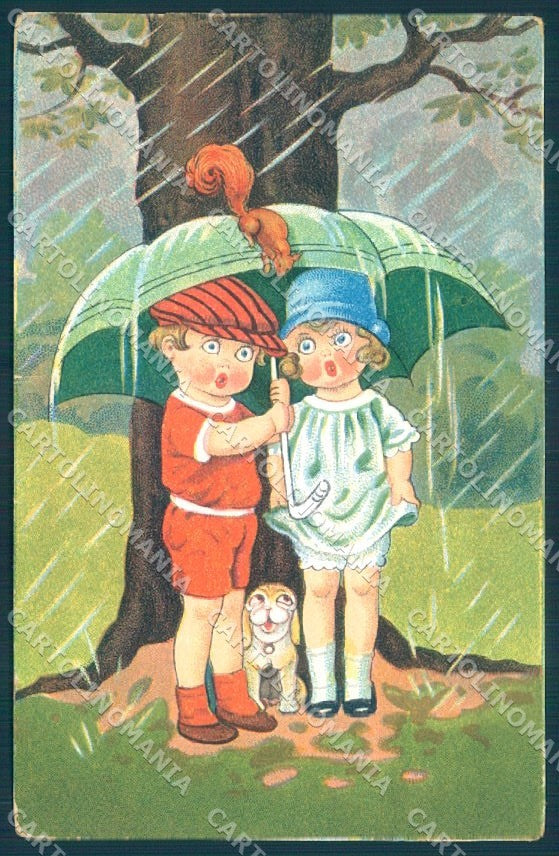 Animals Dog Puppy Children Squirrel Berma 104 cartolina postcard TW1090 – fronte