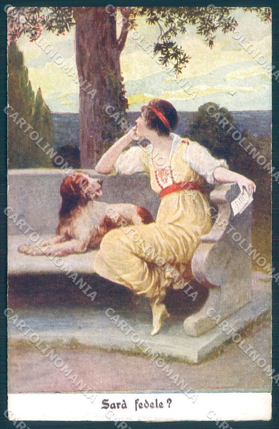 Animals Dog Hunting Lady cartolina postcard TW1103 – fronte