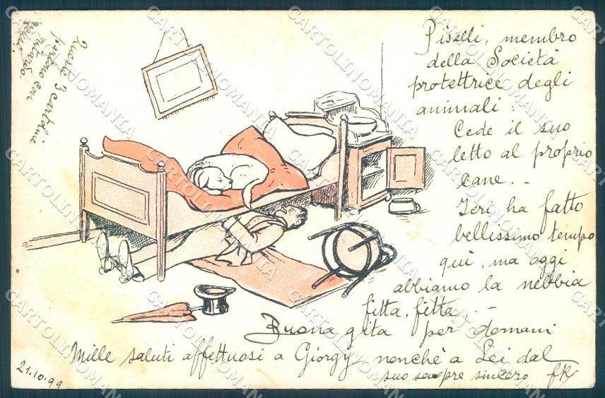 Animals Dog Comic Year 1899 cartolina postcard TW1125 – fronte