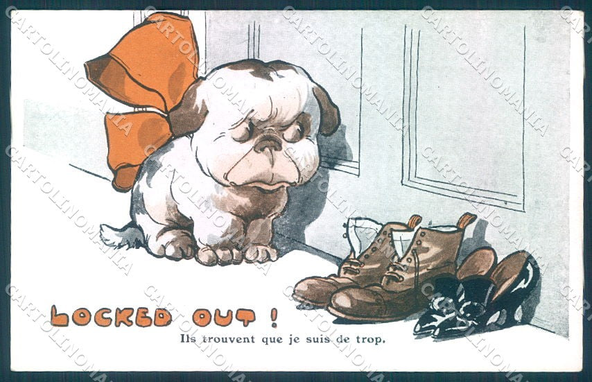 Animals Dog Bulldog Comic Inter-Art serie Bow Wow 482 cartolina postcard TW1163 – fronte