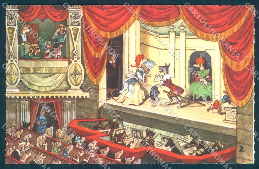 Animals Max Kunzli Dog Dressed Theater serie 17 cartolina postcard TW1171 – fronte