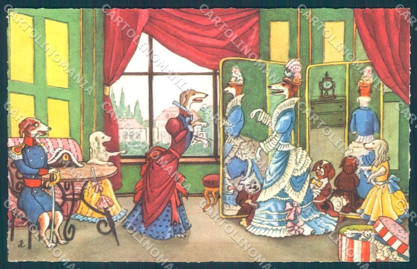 Animals Max Kunzli Dog Dressed Mode Atelier serie 13 cartolina postcard TW1172 – fronte
