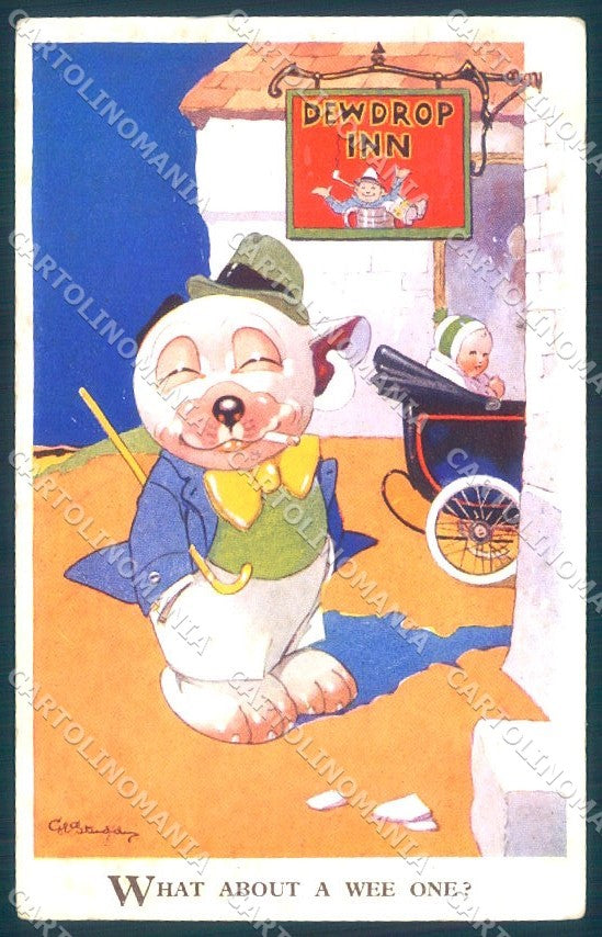 Animals Studdy Dog Dressed Comic Valentines serie Bonzo 2512 postcard TW1174 – fronte