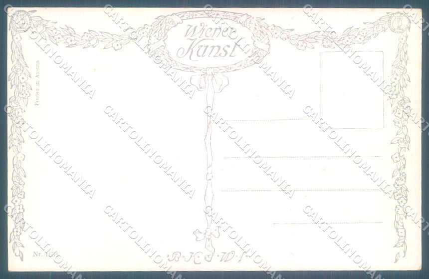 Animals Dog Greyhound Pierrot Guitar Wollner BKWI 1658 cartolina postcard TW1186 – retro
