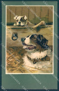Animals BT Dog Saint Bernard English Bulldog cartolina postcard TW1221 – fronte