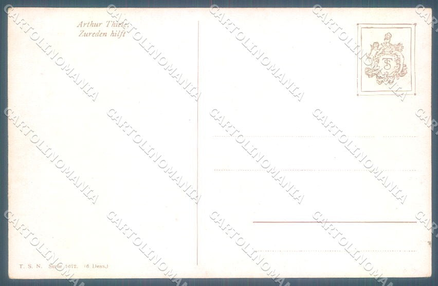 Animals Arthur Thiele Dachshund Poodle Dog Dressed TSN 1672 postcard TW1267 – retro