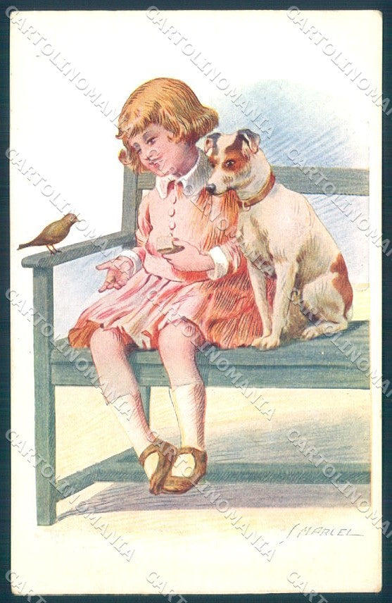 Animals Marcel Dog Jack Russell Child serie 6010 SOFT CREASE postcard TW1347 – fronte