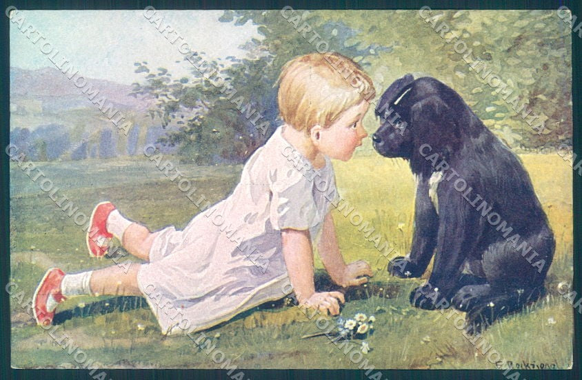 Animals Reckziegel Dog Puppy Child serie 2916-11 cartolina postcard TW1348 – fronte