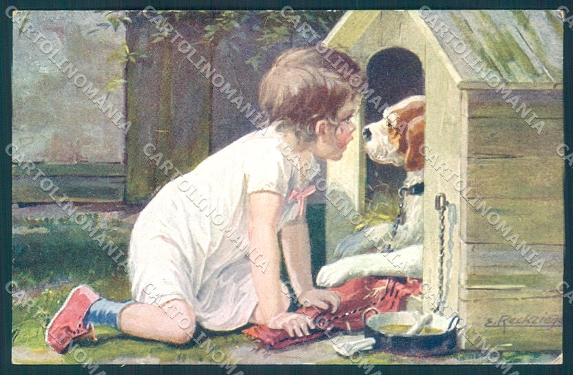 Animals Reckziegel Dog Puppy Child serie 2915 cartolina postcard TW1349 – fronte