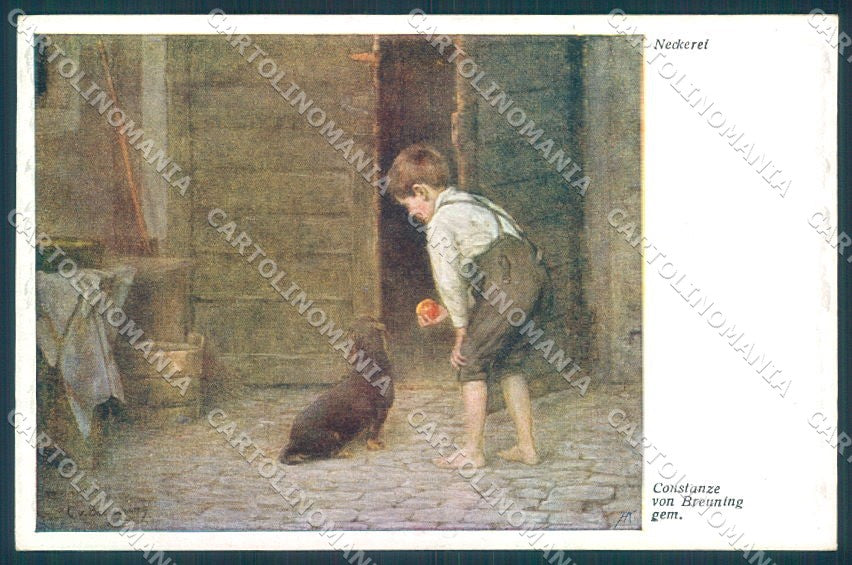 Animals Breuning Dog Child BKWI 1953 cartolina postcard TW1368 – fronte