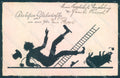 New Year Pig Chimney Sweep Silhouette Pittius cartolina postcard TW1381 – fronte