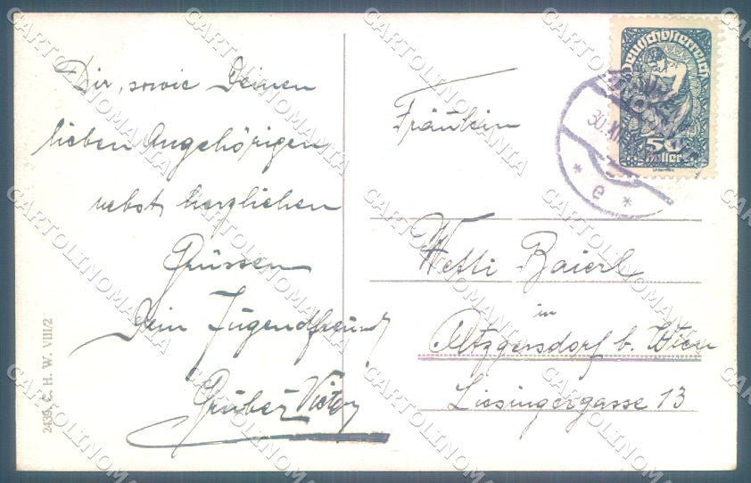New Year Pig Chimney Sweep CH Vienne serie 2439 cartolina postcard TW1397 – retro