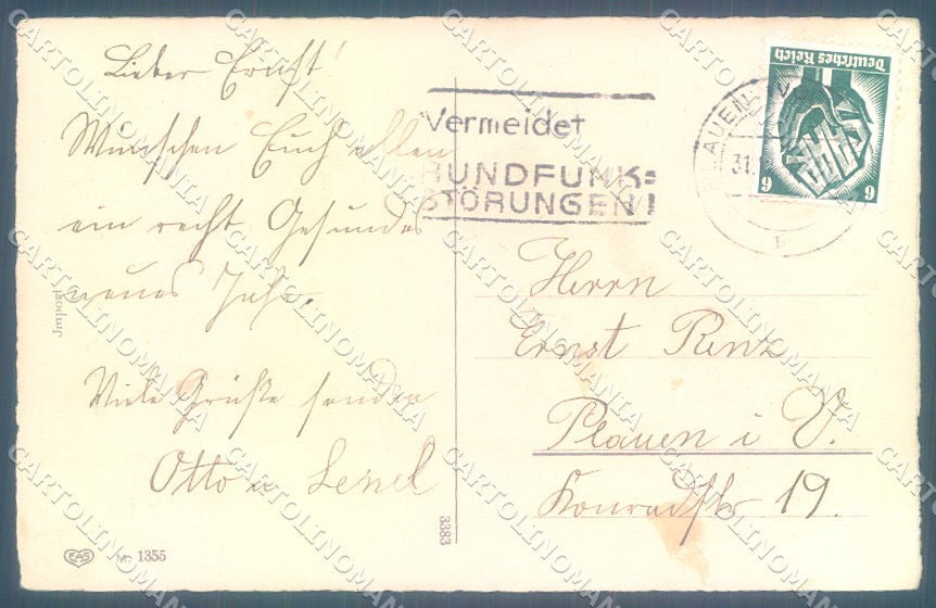 Artist Signed Pig Man Playing Trumpet Horseshoe EAS 1355 postcard TW1408 – retro