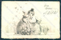 Artist Signed Kratki New Year Pig Lady Four Leaf Clover serie 1097 pc TW1412 – fronte