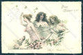 Artist Signed Kratki New Year Pig Lady Four Leaf Clover serie 1097 pc TW1414 – fronte