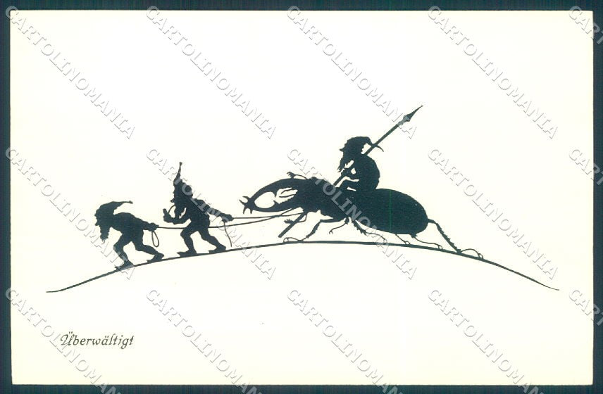Artist Signed Josefine Allmayer Gnome Silhouette serie 1-512 Insect pc TW1459 – fronte