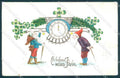 New Year Gnome Four Leaf Clover serie 231 CREASED cartolina postcard TW1511 – fronte