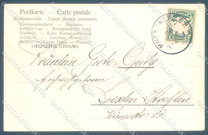 New Year Pig cartolina postcard TW1524 – retro