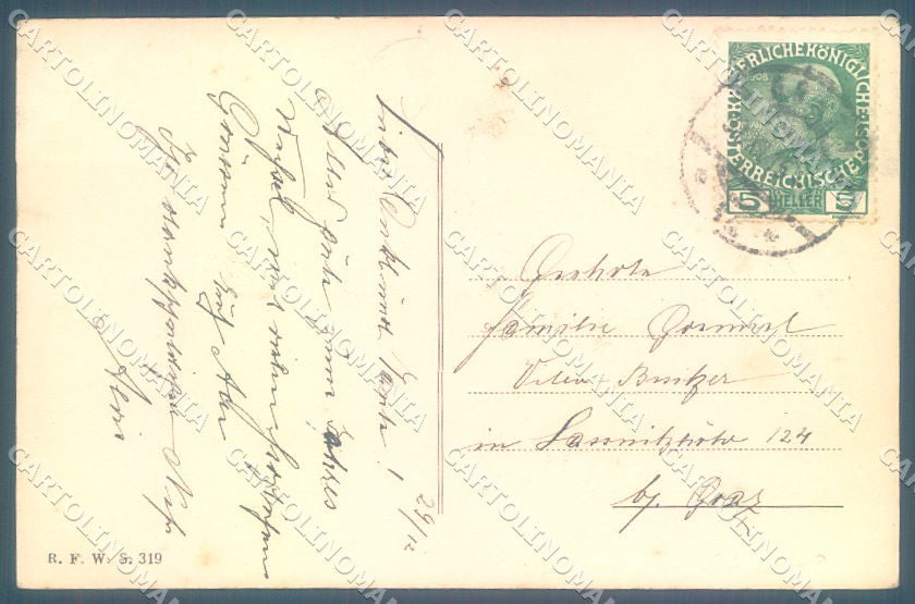 Artist Signed Pig Four Leaf Clover Toasting Mistletoe serie 319 postcard TW1529 – retro