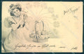 New Year H Schubert New Year Pig Lady Four Leaf Clover Pittius postcard TW1530 – fronte