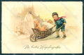 New Year Pig Child Boy Snowman Pittius cartolina postcard TW1531 – fronte