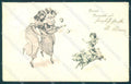 New Year Pig Cupid Lady Horseshoe serie 21 cartolina postcard TW1540 – fronte