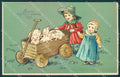 Greetings Augurali Children Pig MSiB 13796 Relief cartolina postcard TW1544 – fronte