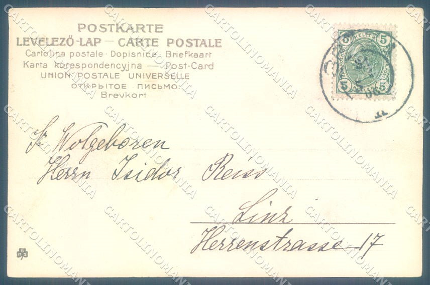 Artist Signed New Year Child Pig Chamber Pot Luck cartolina postcard TW1561 – retro