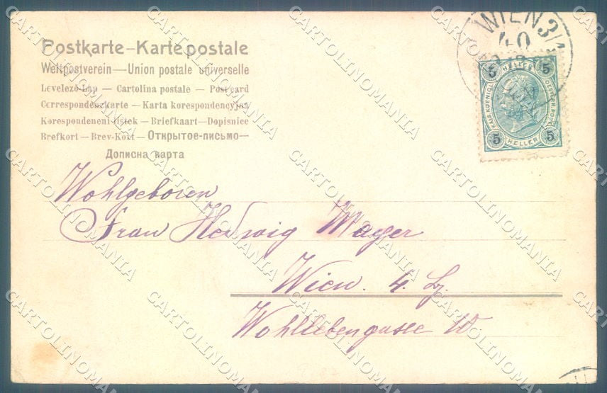 Artist Signed Geiger ? Lady Pig New Year Art Nouveau cartolina postcard TW1567 – retro