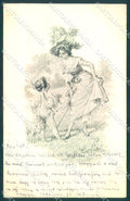 Artist Signed Viennoise Lady Fairy Cupid Pig cartolina postcard TW1589 – fronte