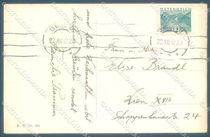Artist Signed Rossler ? Cupid Pig MM Vienne 288 cartolina postcard TW1602 – retro