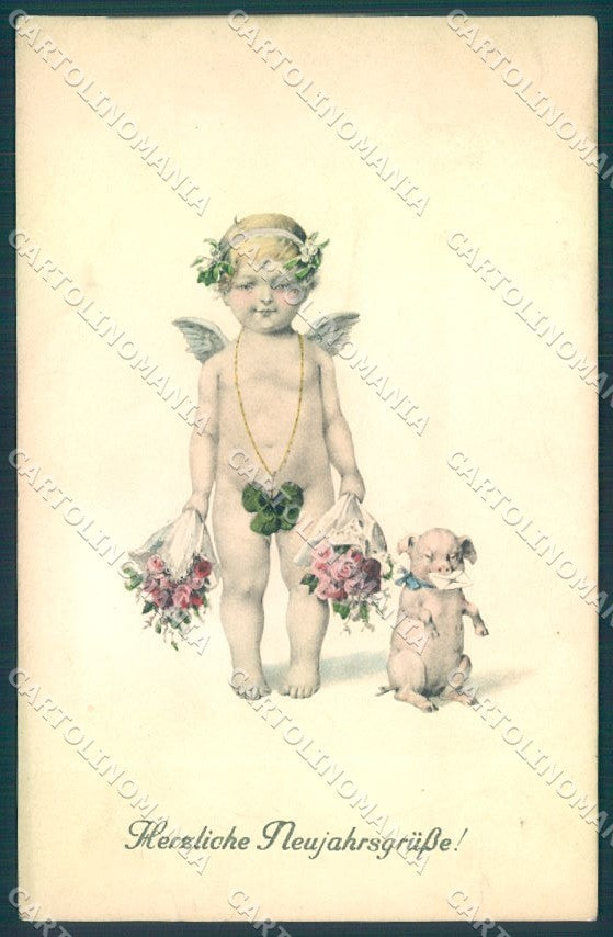 Artist Signed New Year Cupid Fairy Pig Four Leaf Clover HC Vienne 215 pc TW1609 – fronte