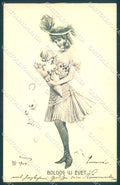 Artist Signed Zasche Year Lady Horseshoe Pig Theo Stroefer serie 282-4 pc TW1615 – fronte