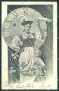 Artist Signed Scolik Toasting Lady Pig serie 1076 CREASED TEAR postcard TW1619 – fronte