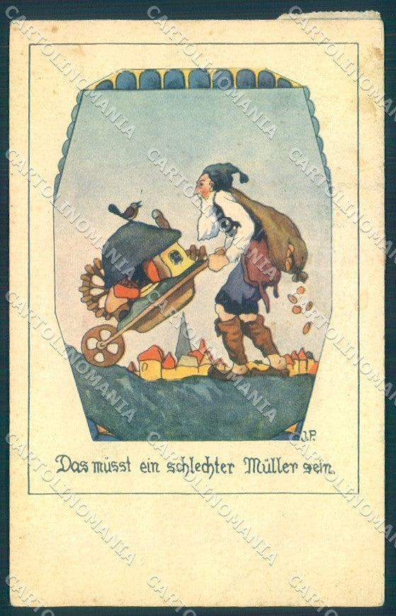 Artist Signed J.P. Gnome Money serie 499 cartolina postcard TW1647 – fronte
