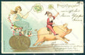 Artist Signed Franc Joseph Lady Pig Gnome Four Leaf Clover Silk 136 pc TW1685 – fronte